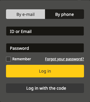Afropari Nigeria login panel showing email and phone tabs, the ID or Email field, Password and password recovery.